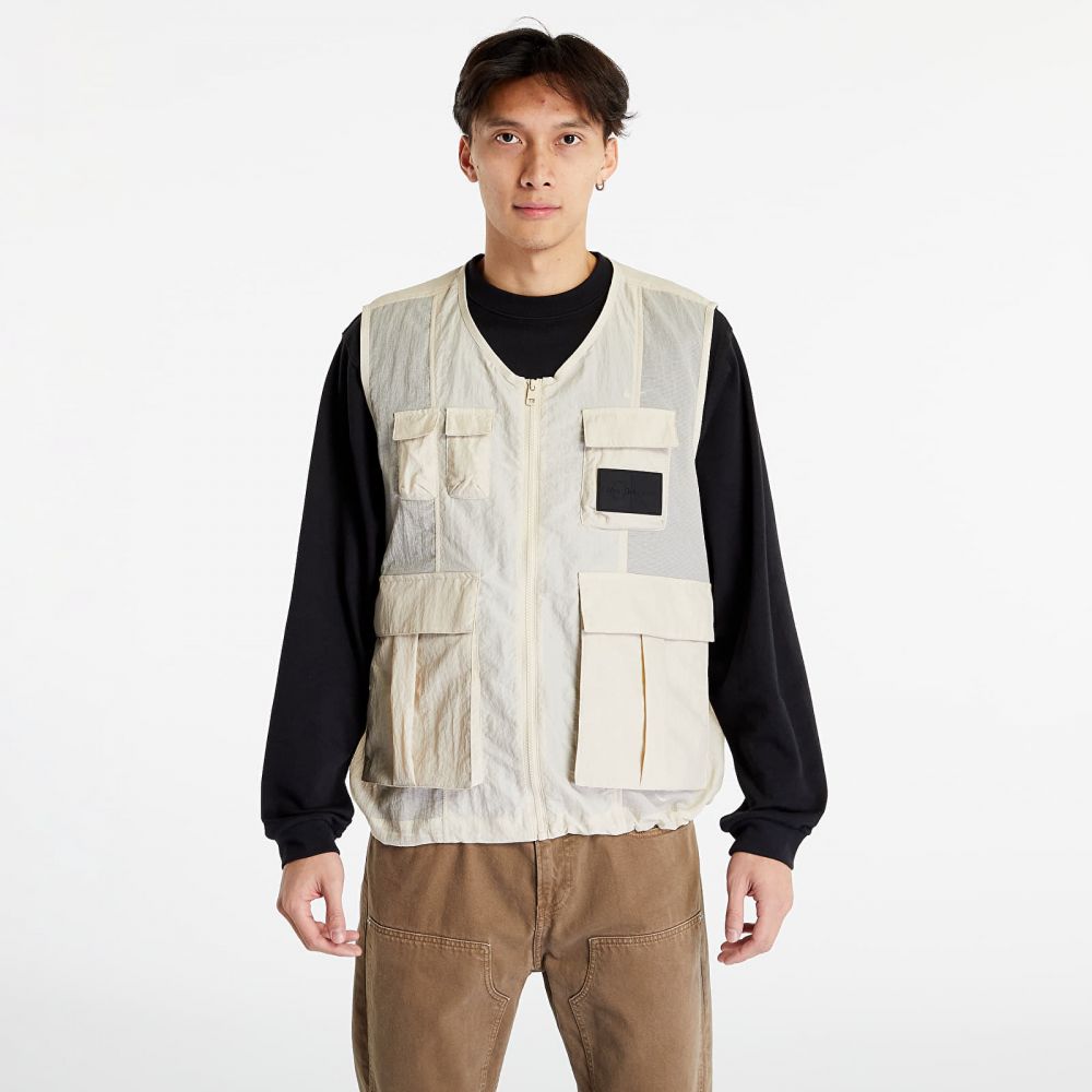 Calvin Klein Jeans Mesh Ripstop Utility Vest Beige