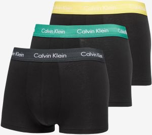 Calvin Klein Cotton Stretch Low Rise Trunk 3 Pack Black/ Black Heather/ Yellow/ Green