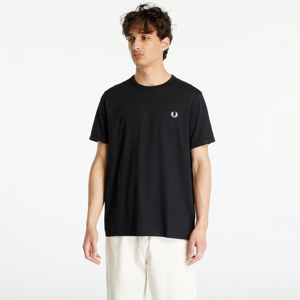 Tričko FRED PERRY Ringer Tee Black M