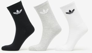 adidas Trefoil Cushion Crew Sock 3-Pack White/ Medium Grey Heather/ Black