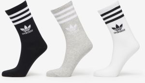 adidas Mid Cut Crew Socks 3-Pack White/ Medium Grey Heather/ Black