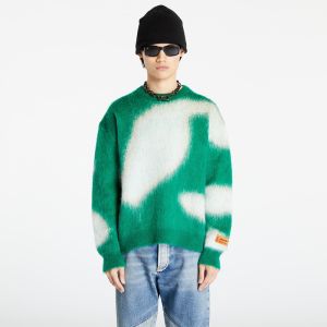 HERON PRESTON Aop Knit Crewneck Green/ White