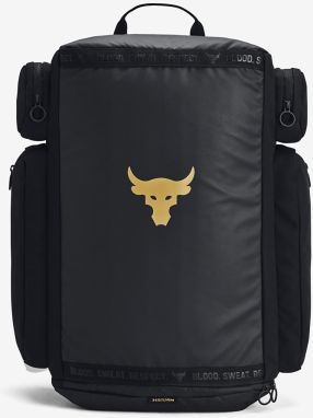 Under Armour Project Rock Duffle Backpack Black/ Black/ Metallic Gold 39 l