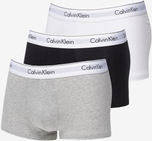 Calvin Klein Modern Cotton Stretch Low Rise Trunk 3-Pack Black/ White/ Grey Heather