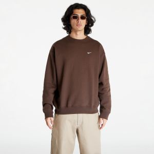 Nike Solo Swoosh Fleece Crew Sweatshirt Baroque Brown/ White