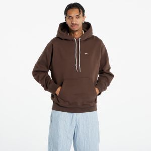 Nike Solo Swoosh Fleece Pullover Hoodie Baroque Brown/ White