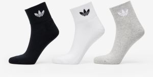 Ponožky adidas Mid Ankle Sock 3-Pack White/ Medium Grey Heather/ Black M