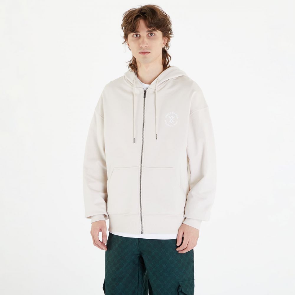 Mikina Daily Paper Circle Zip Hoodie Moonstruck Beige XS
