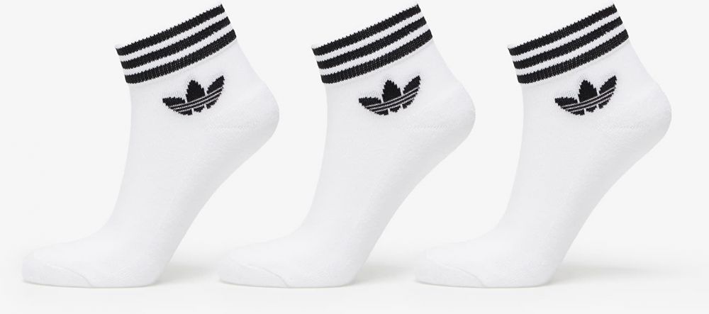 adidas Trefoil Ankle Socks 3-Pack White/ Black 35-38