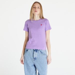 Tričko Comme des Garçons PLAY Heart Logo Short Sleeve Tee Lavender XS