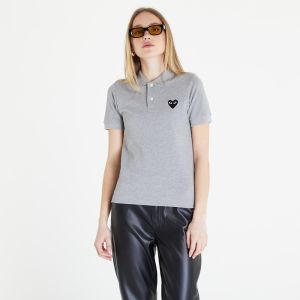 Tričko Comme des Garçons PLAY Heart Logo Polo Short Sleeve Tee Grey M
