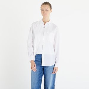 Košeľa Tommy Jeans Solid Linen Blend Shirt White XS