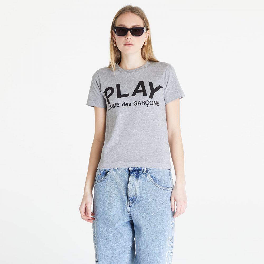 Tričko Comme des Garçons PLAY Heart Logo Short Sleeve Tee Grey XS
