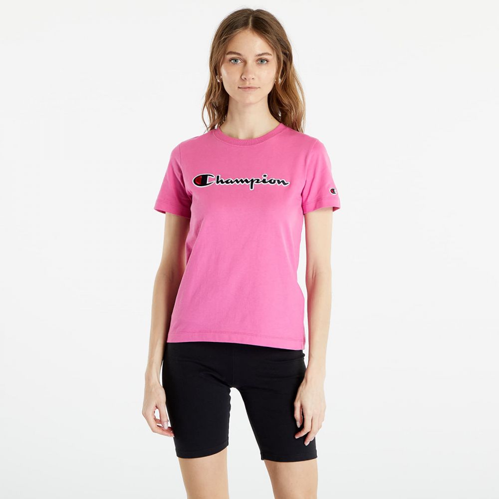 Tričko Champion Crewneck T-Shirt Dark Pink XS