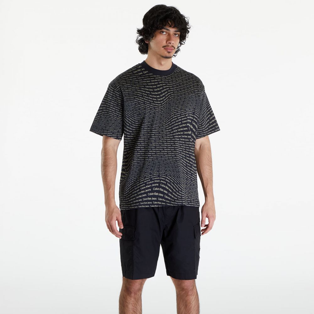Tričko Calvin Klein Jeans Warp Logo T-Shirt Black S