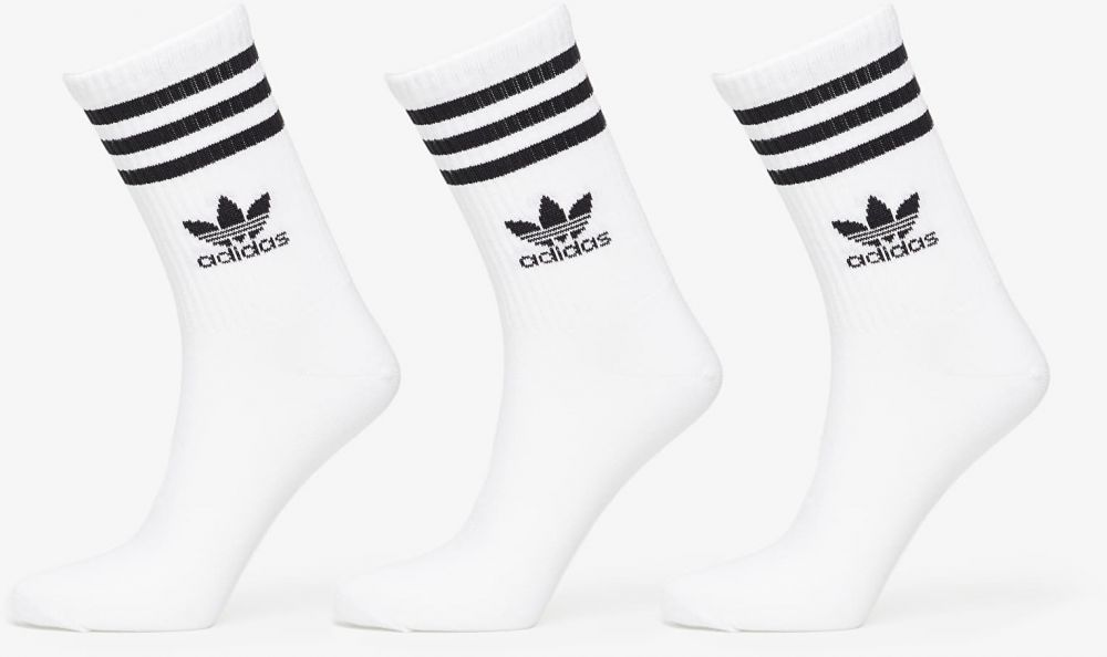 adidas Mid Cut Crew Sock 3-Pack White M