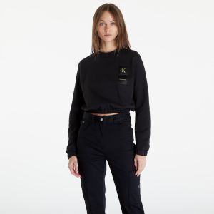 Calvin Klein Jeans Satin Boxes Crewneck Sweatshirt Black