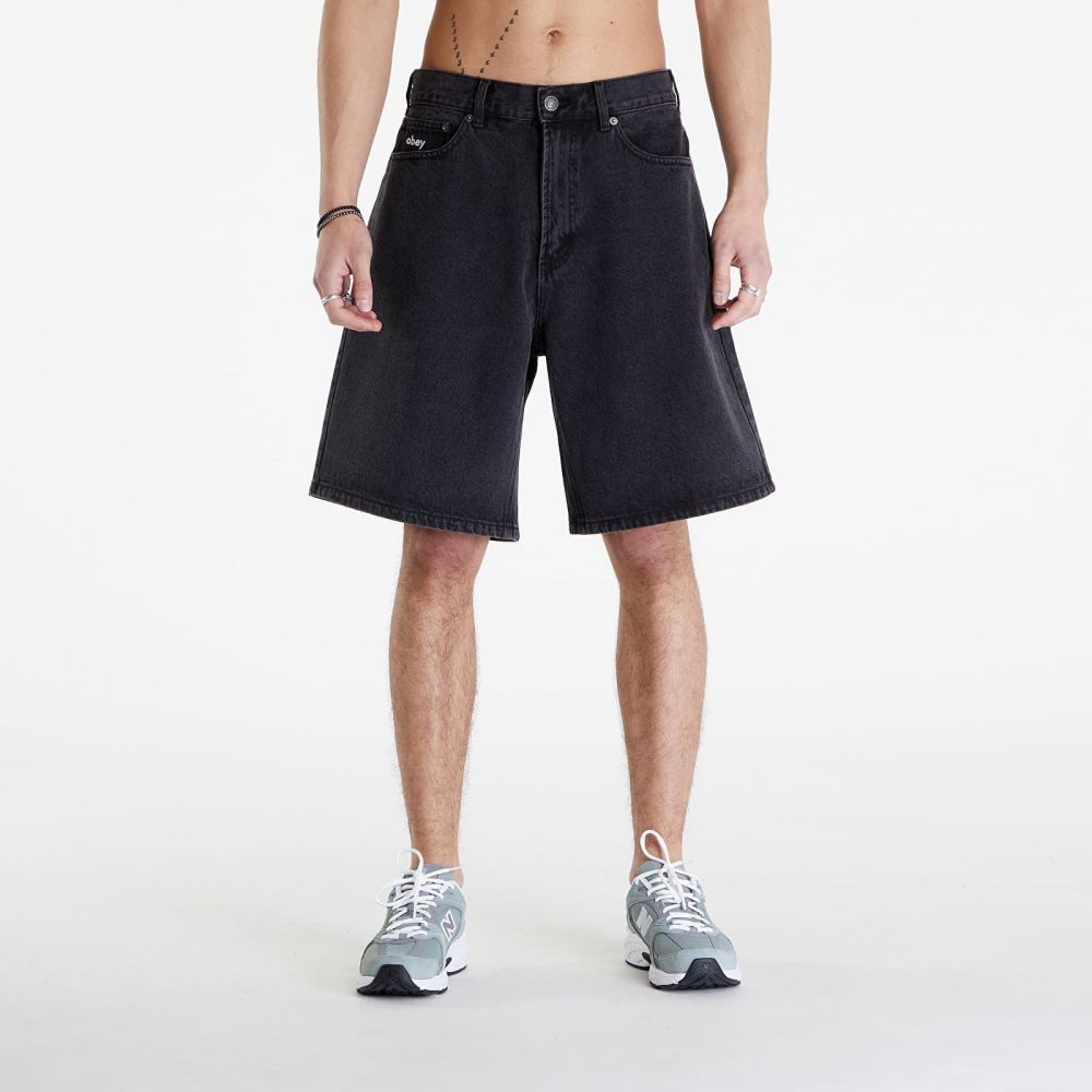 OBEY Bigwig Baggy Denim Short Faded Black W30