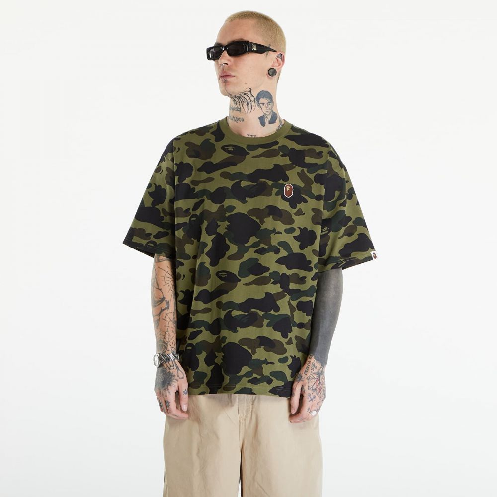Tričko A BATHING APE 1St Camo One Point Tee リラックス Green S