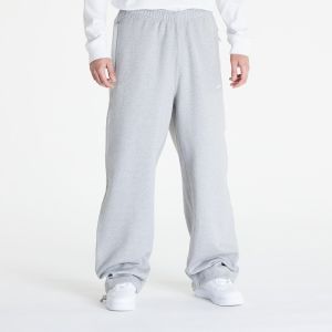 Kalhoty Nike Solo Swoosh Men's Open-Hem Brushed-Back Fleece Pants Dk Grey Heather/ White XL