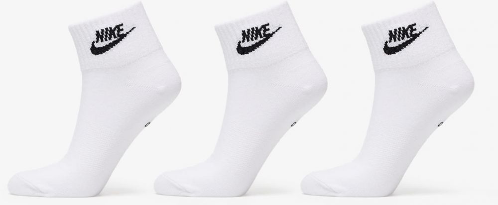 Nike Sportswear Everyday Essential Ankle Socks 3-Pack White/ Black XL