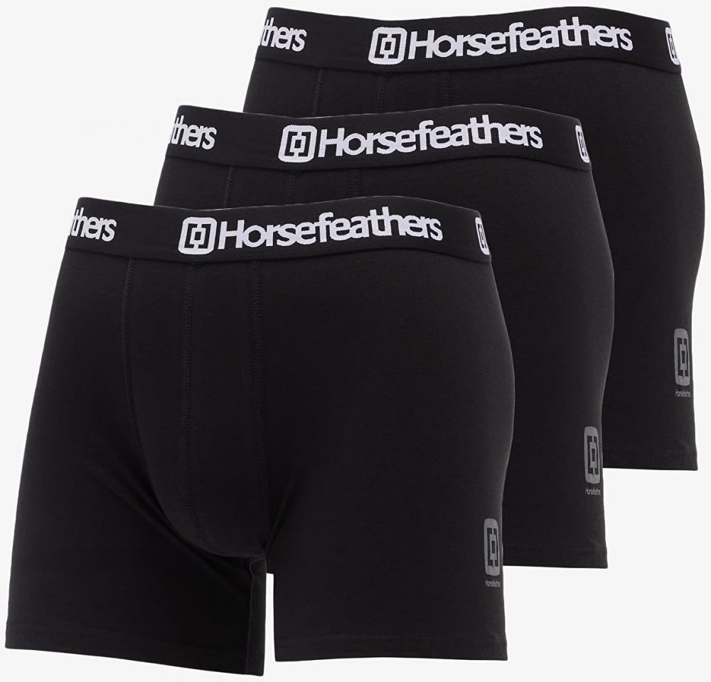 Boxerky Horsefeathers Dynasty 3Pack Boxer Shorts Black M