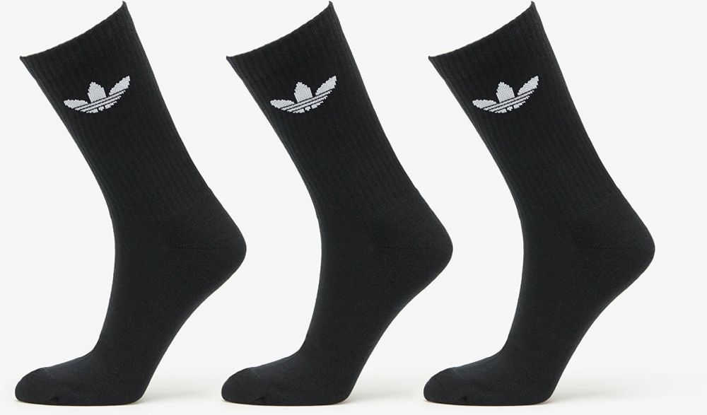 adidas Trefoil Cushion Crew Socks 3-Pack Black M