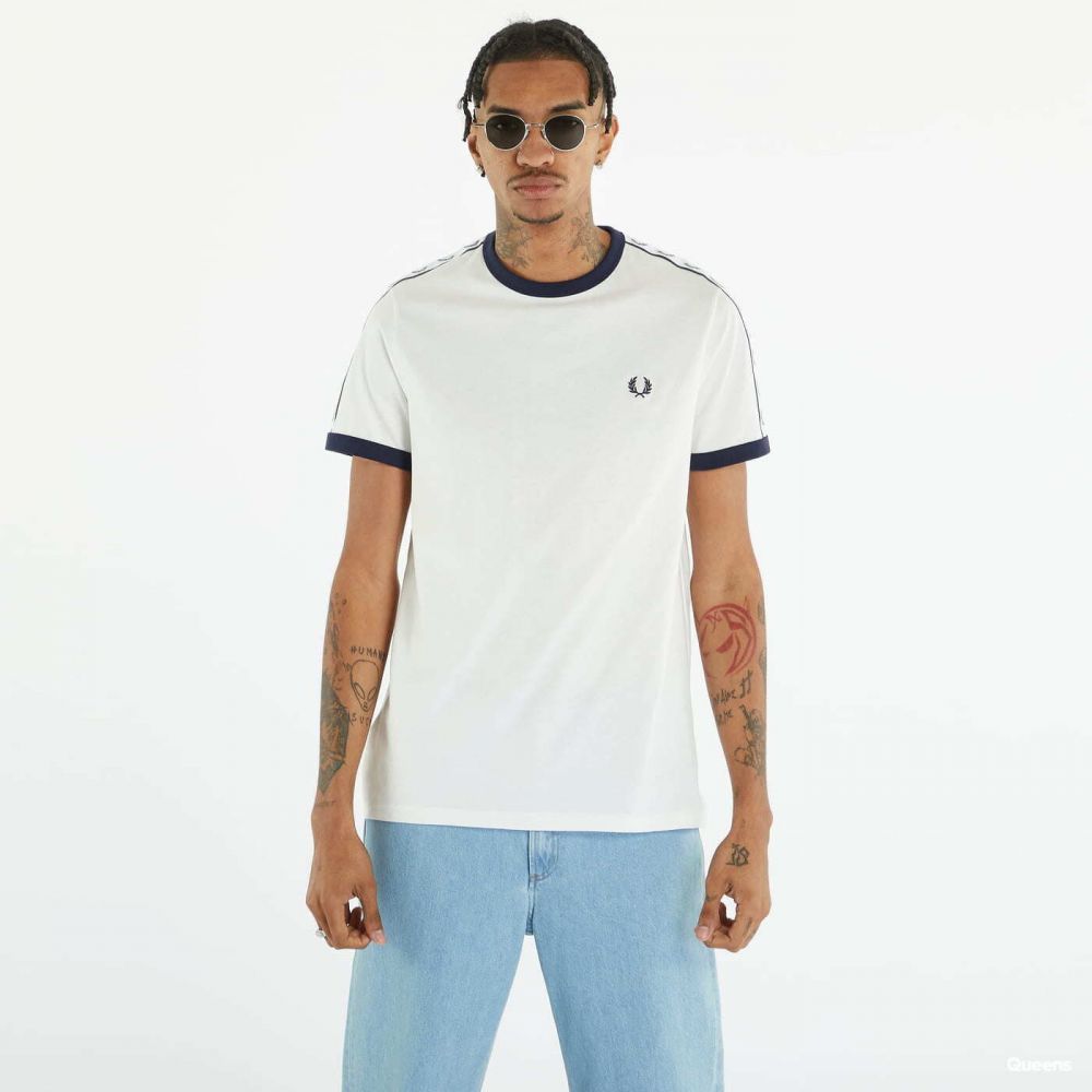 Tričko FRED PERRY Taped Ringer T-shirt Snow White L