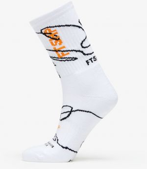 Footshop The Skateboard Socks White/ Orange 43-46