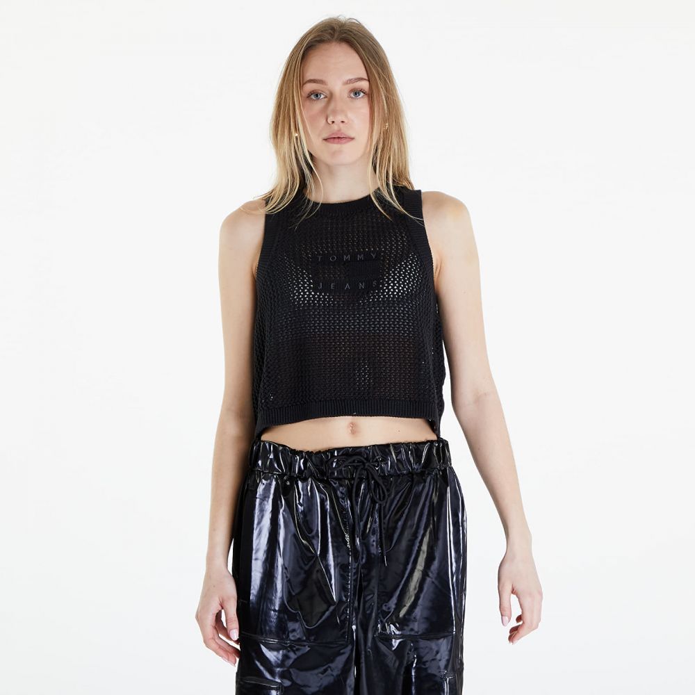 Tommy Jeans Open Stitch Flag Tank Top Black L