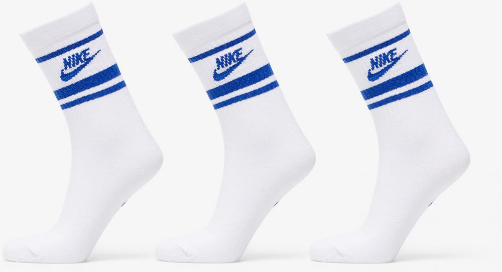 Ponožky Nike Sportwear Everyday Essential Crew Socks 3-Pack White/ Game Royal XL