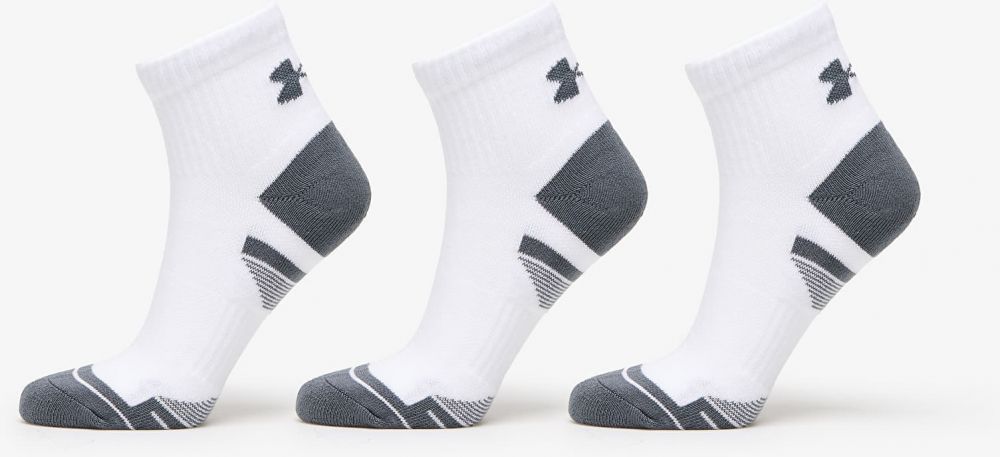 Under Armour Performance Cotton 3-Pack QTR Socks White L