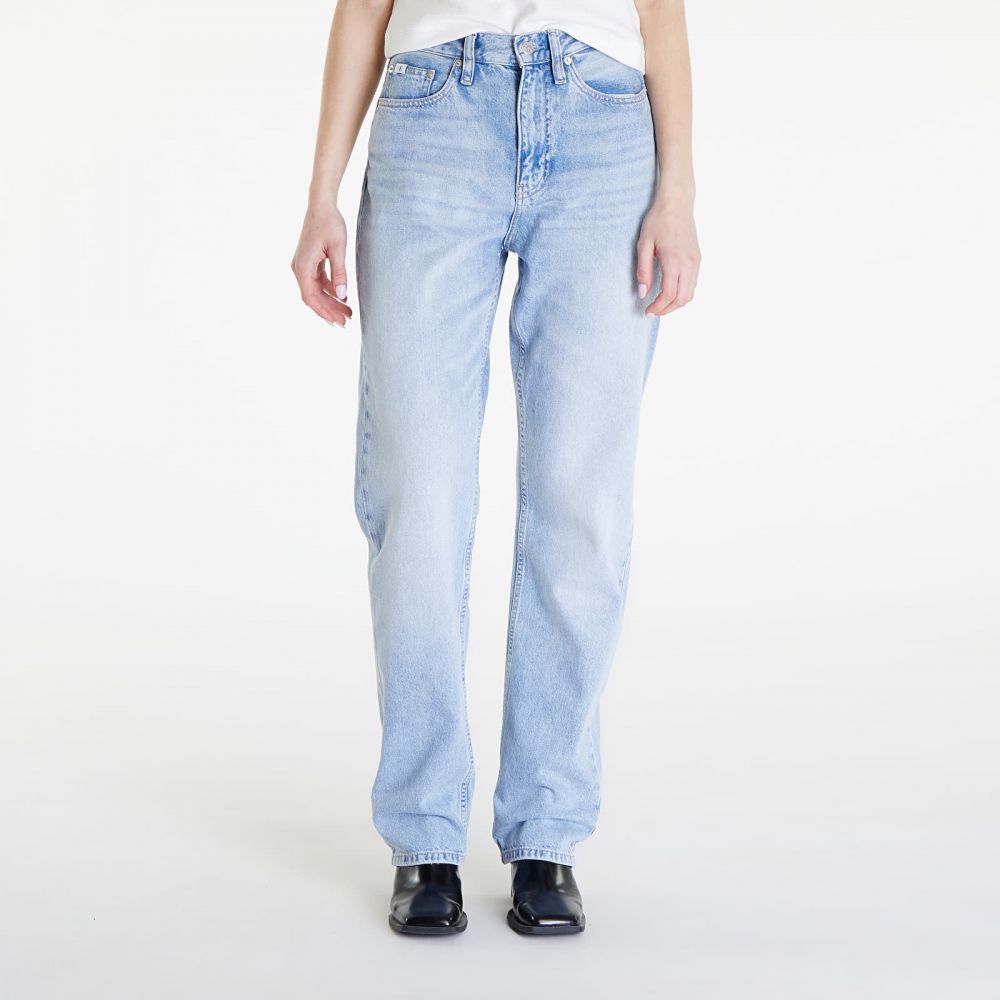 Kalhoty Calvin Klein Jeans High Rise Straight Jeans Denim Light W29/L32