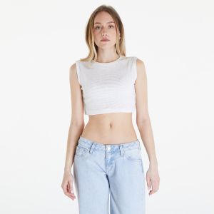 Calvin Klein Jeans Aop Cropped Tank Top Warp Logo White L