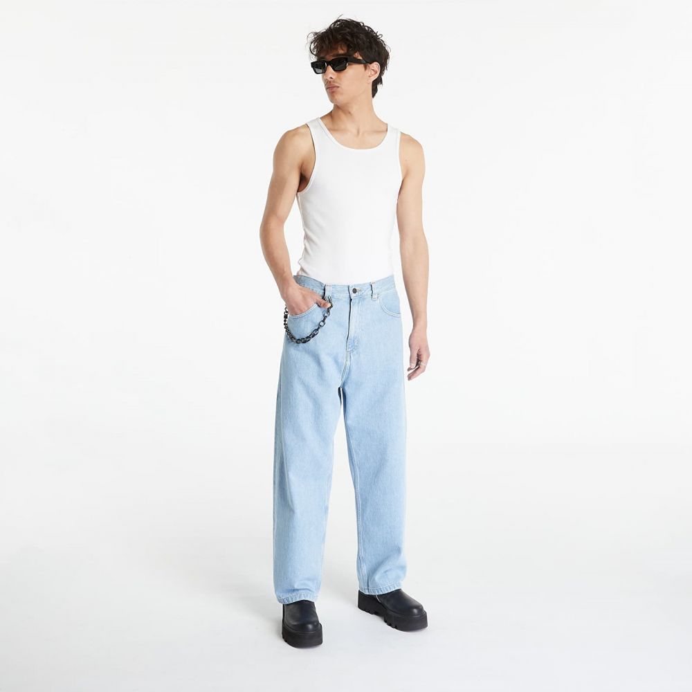 Džínsy Carhartt WIP Brandon Pant Blue Heavy Stone Bleached XS