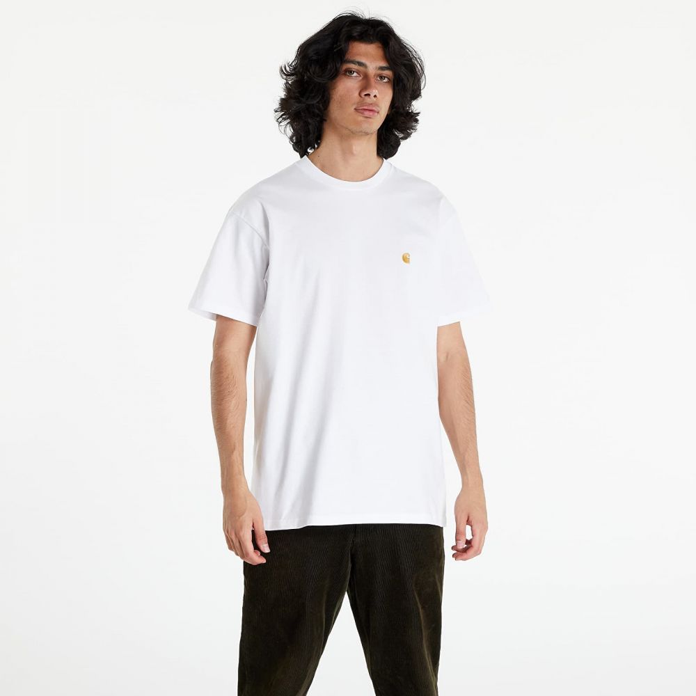 Tričko Carhartt WIP S/S Chase T-Shirt White/ Gold XS
