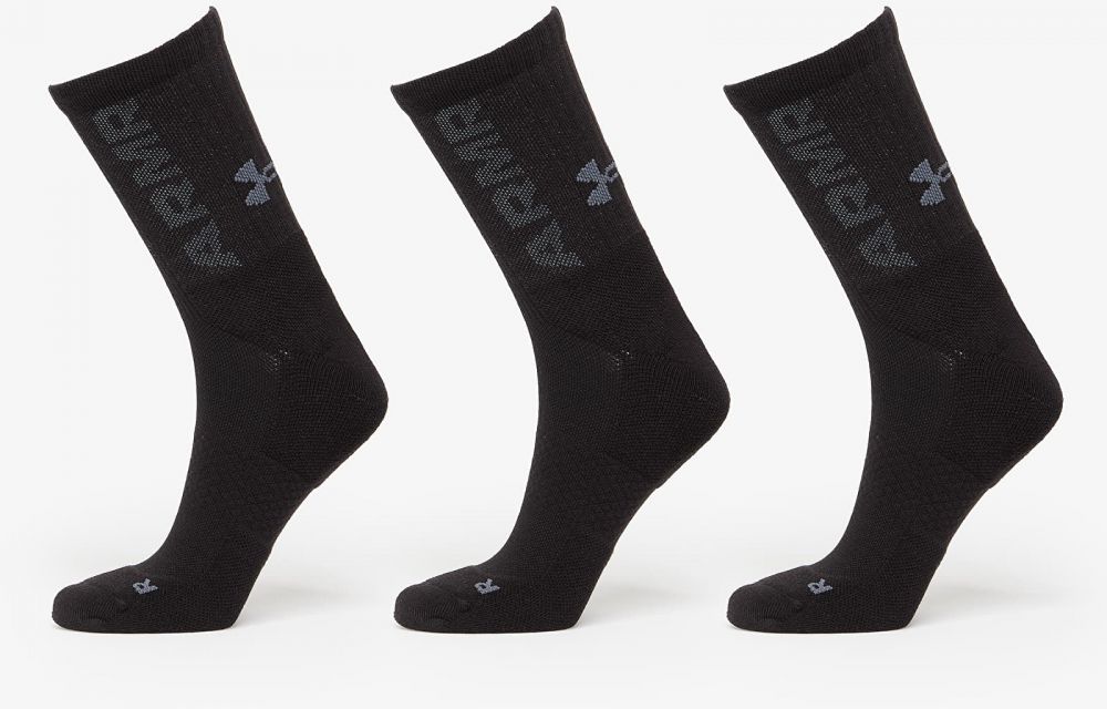 Under Armour 3-Maker Cushioned Mid-Crew 3-Pack Socks Black L