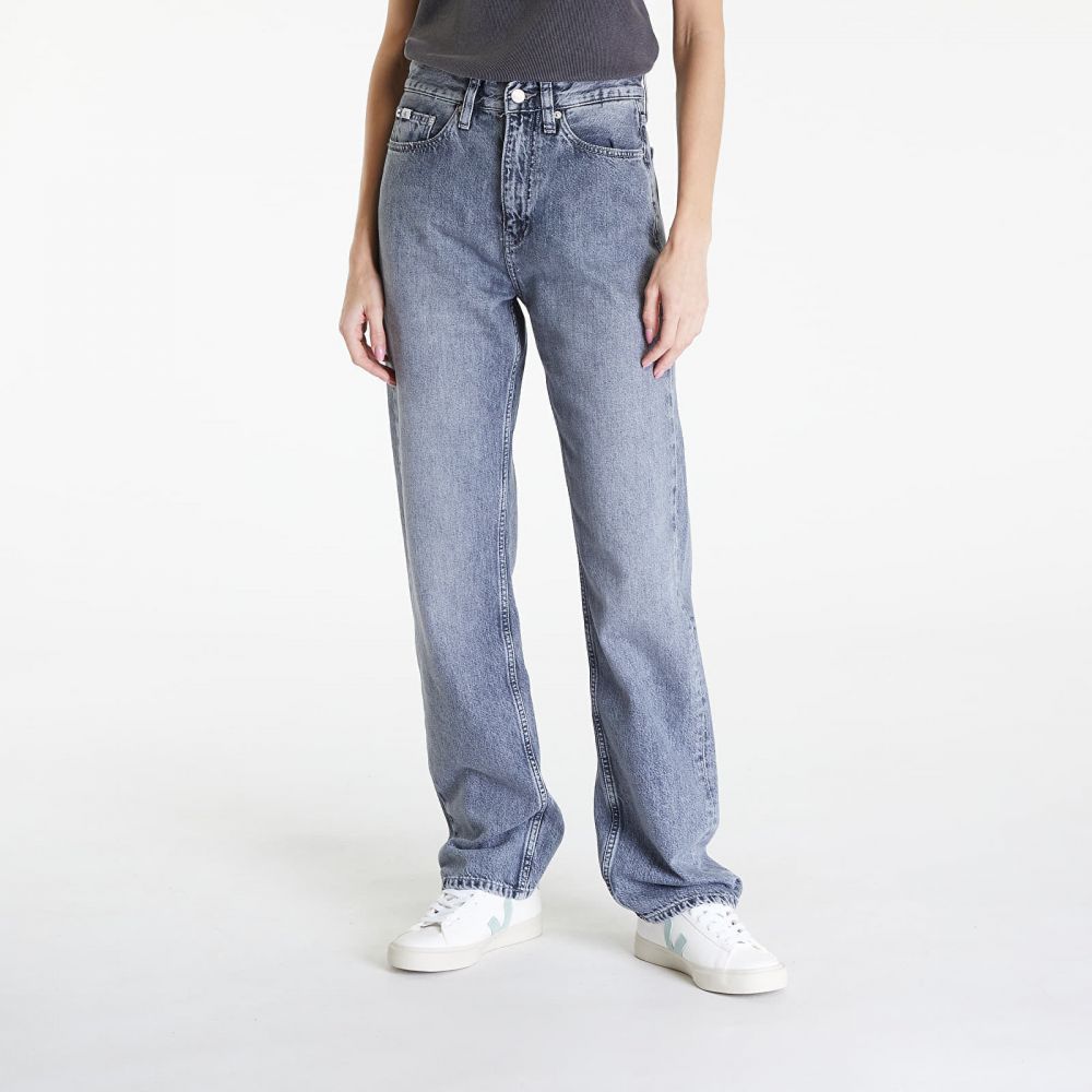 Kalhoty Calvin Klein Jeans High Rise Straight Jeans Denim Grey W28/L30