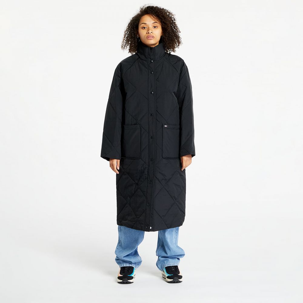 Bunda Tommy Jeans Diamond Quilt Coat Black L