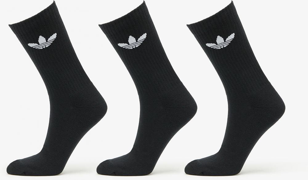 adidas Trefoil Cushion Crew Socks 3-Pack Black L