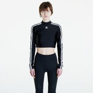 Tričko adidas 3 Stripes Cropped Long Sleeve T-Shirt Black L