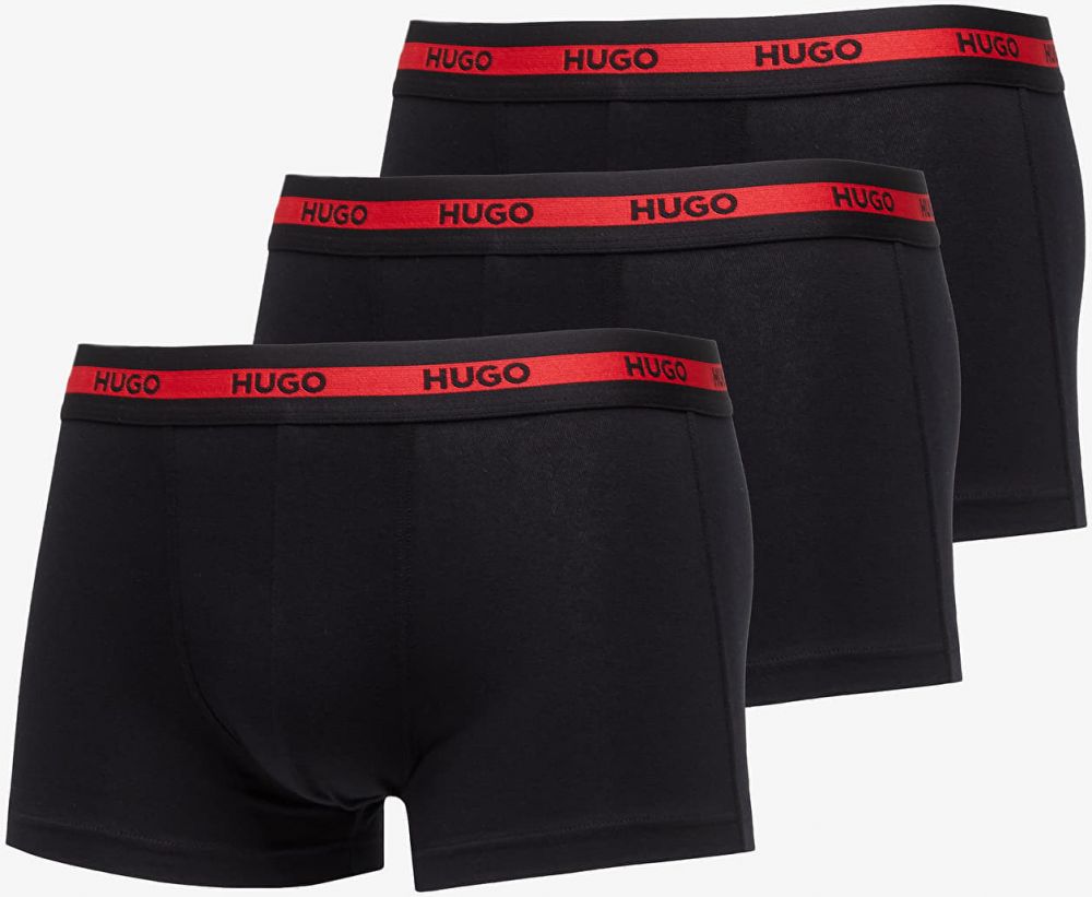 Hugo Boss Logo-Waistband Stretch Trunks 3-Pack Black M