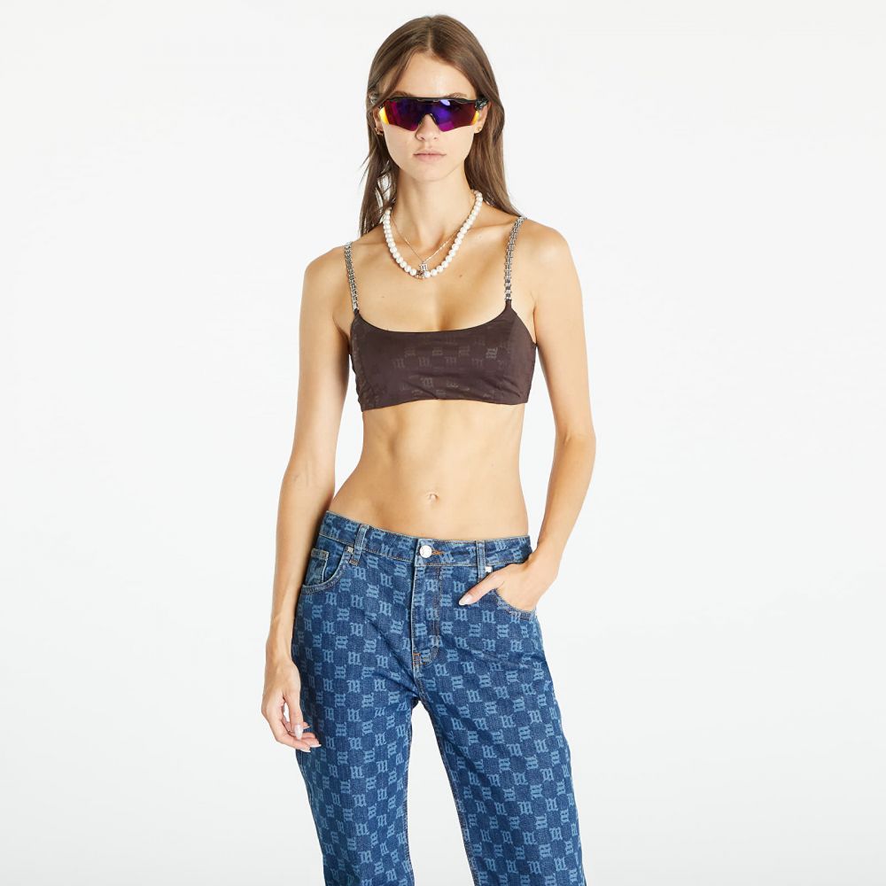 MISBHV Lycra Monogram Spaghetti Bralette Wenge L