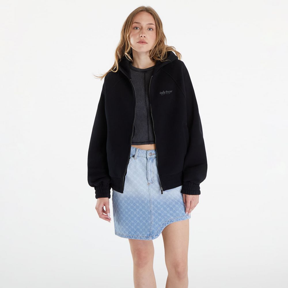 Mikina Daily Paper Njeri Oversized Zipper Hoodie Black M