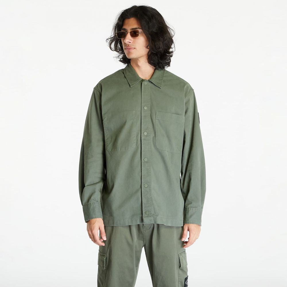 Košeľa Calvin Klein Jeans Topstitch Woven Shirt Green XL