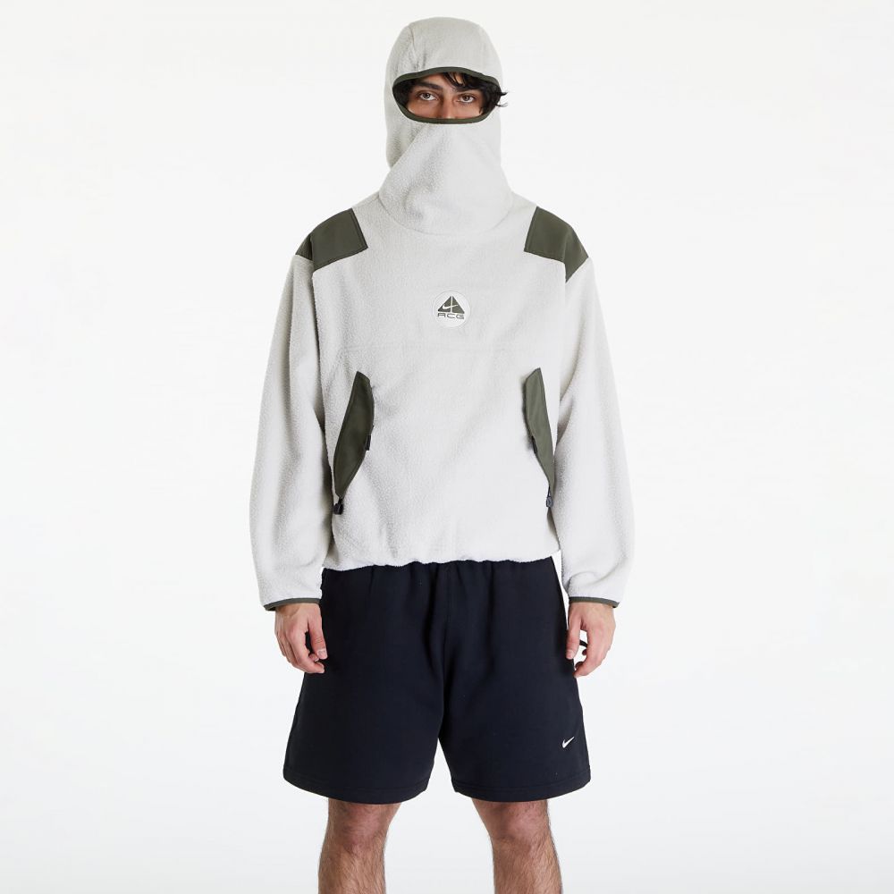 Mikina Nike ACG Men's Balaclava Retro Fleece Pullover Light Bone/ Cargo Khaki/ Black/ Cargo Khaki M