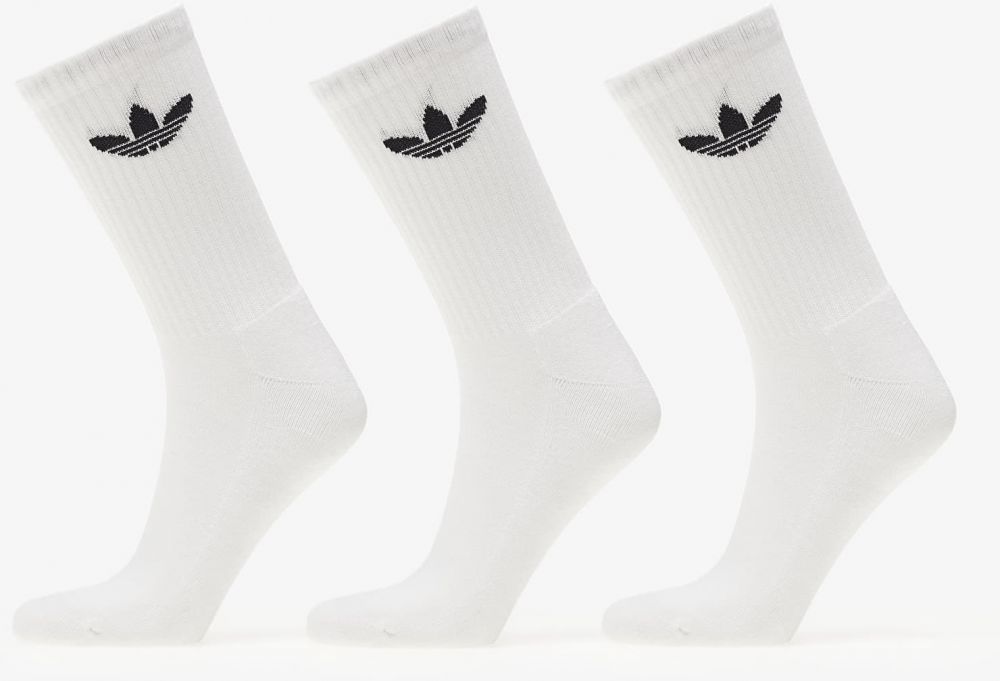 adidas Trefoil Cushion Crew Socks 3-Pack White L