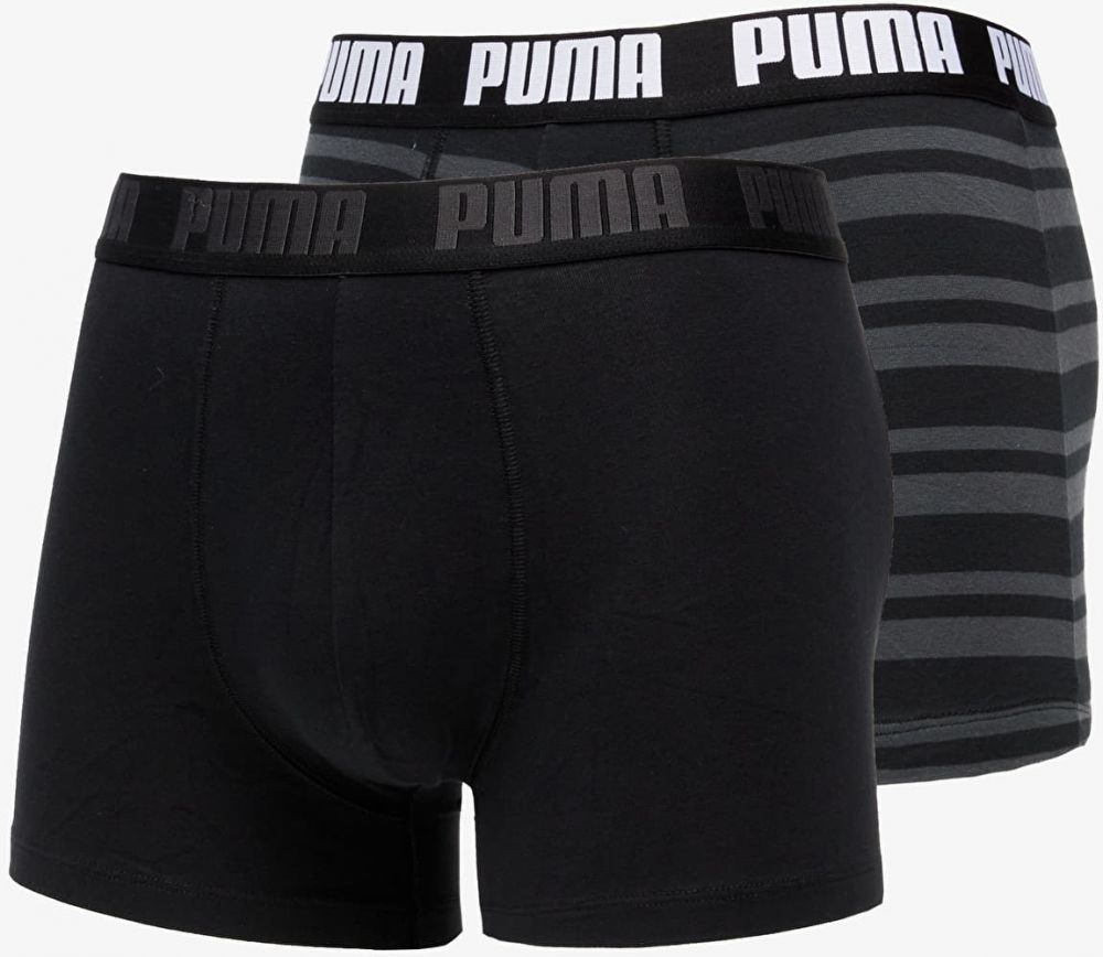 Puma 2 Pack Heritage Stripe Boxers Black M