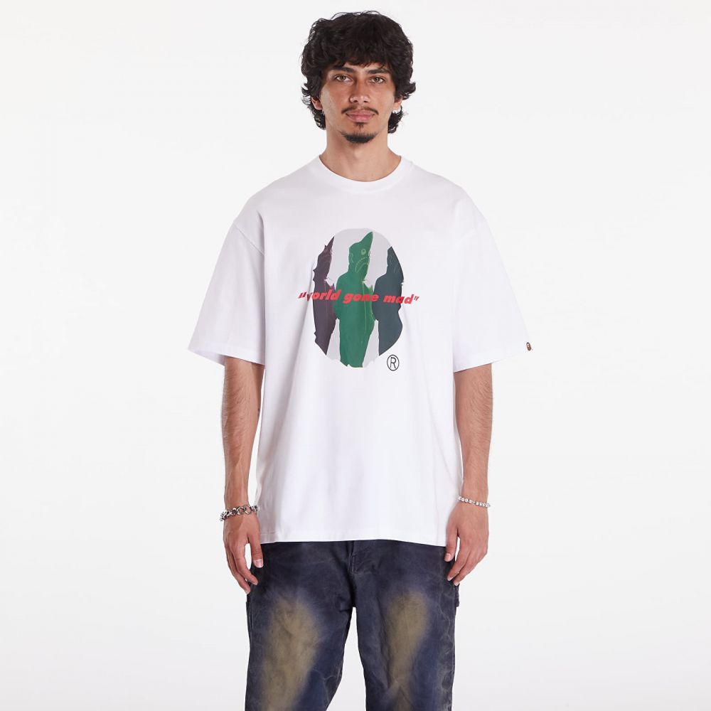 Tričko A BATHING APE Shark Shinji Ape Head Relaxed Fit Tee White S