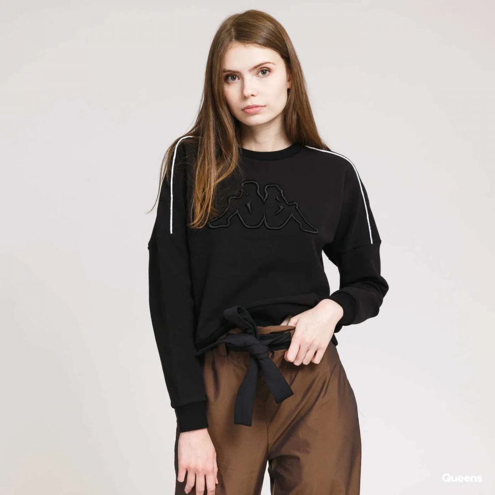 Mikina Kappa Logo Tape Barge Black L